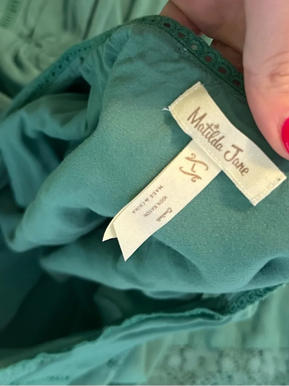 Matilda Jane "Down in the Valley" green sleeveless maxi dress - Picture 3 of 3